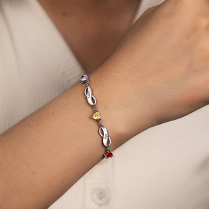 Bracelet Infini Personnalisé avec Pierre de Naissance – Cadeau Émotionnel pour Femmes