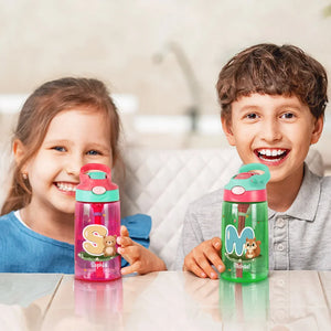 Gourde Personnalisée pour Enfants – Bouteille d’Eau avec Paille Intégrée et Prénom Gravé