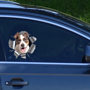 Autocollant Percé en Métal avec Photo de Chien – Design Unique
