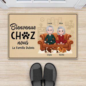 Tapis de Bienvenue Personnalisé – Famille & Animaux, Cadeau Unique pour la Maison