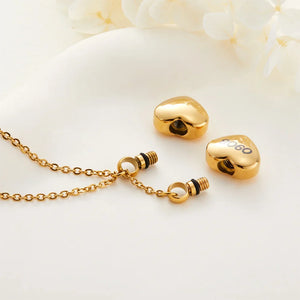 Collier Cœur Personnalisé Porte-Cendres – Bijou Commémoratif Gravé avec Nom