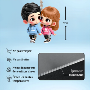 Porte-clés Couple Personnalisé – Mignon et Unique, Cadeau Romantique pour Lui & Elle