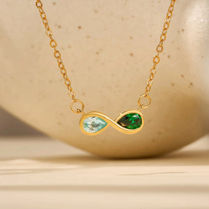 Collier Infini Personnalisé avec Pierres de Naissance – Symbole d’Amour Éternel