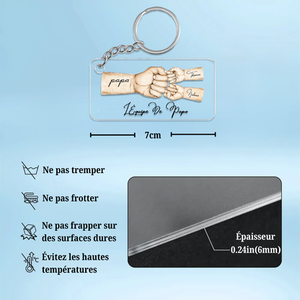 Porte-clés personnalisé “L’équipe de Papa” – Cadeau touchant pour la fête des pères