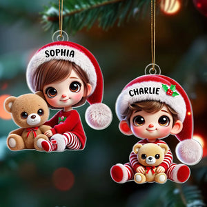 Ornement Acrylique Personnalisé – Adorable Décoration de Noël avec Prénom