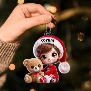 Ornement Acrylique Personnalisé – Adorable Décoration de Noël avec Prénom