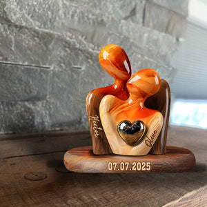 Plaque Acrylique Couple Personnalisée avec Prénoms et Date – Cadeau d’Amour Inoubliable