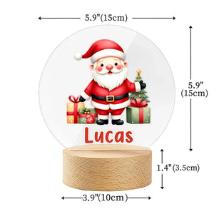 Lampe LED Personnalisée – Père Noël et Cadeaux de Noël avec Prénom