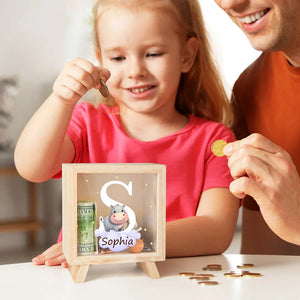 Tirelire en Bois Personnalisée avec Animal – Décoration Ludique pour Enfant