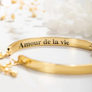 Bracelet Cœur et Infini – Bijou Raffiné avec Gravure Personnalisée