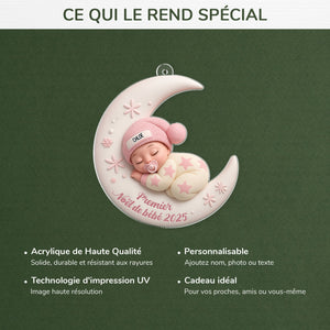 Ornement Personnalisé Premier Noël Bébé – Décoration Unique et Mémorable