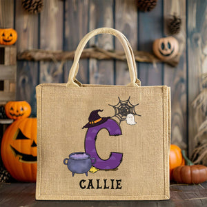 Sac Fourre-Tout Personnalisé Halloween – Design Initiales et Prénom