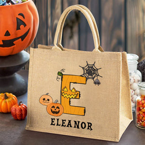 Sac Fourre-Tout Personnalisé Halloween – Design Initiales et Prénom