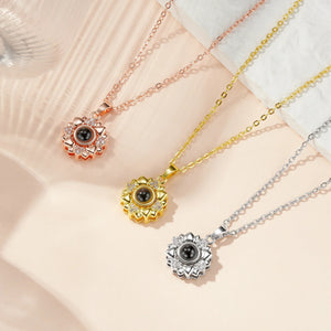 Collier tournesol Projecteur Personnalisé avec Photo Cachée – Cadeau Symbolique et Intemporel