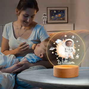 Lampe LED Personnalisée Astronaute avec Photo – Cadeau Unique pour Enfant