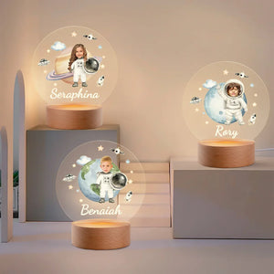 Lampe LED Personnalisée Astronaute avec Photo – Cadeau Unique pour Enfant