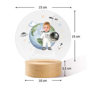 Lampe LED Personnalisée Astronaute avec Photo – Cadeau Unique pour Enfant