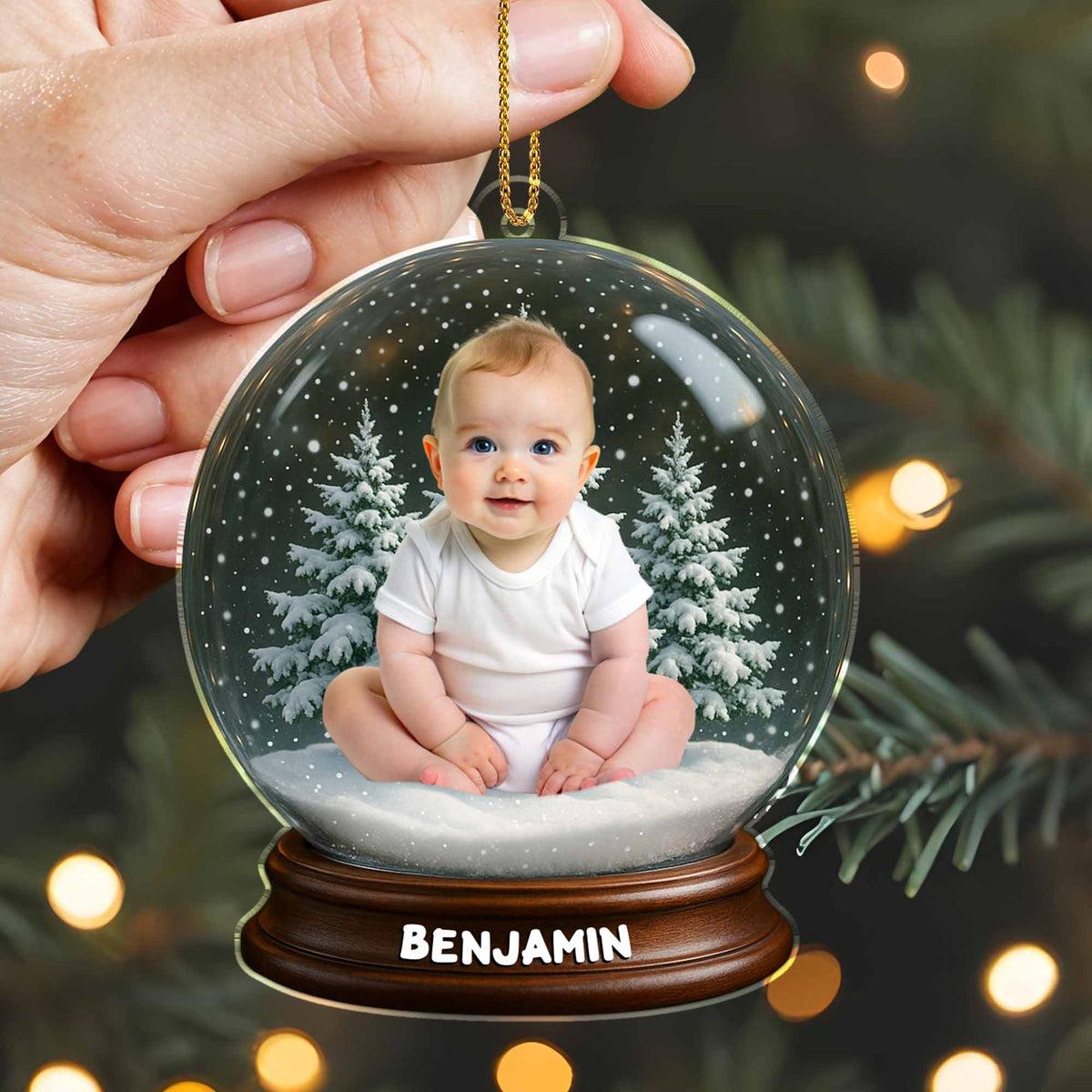 Ornement de Noël Personnalisée en Acrylique avec Photo – Souvenir Unique et Intemporel