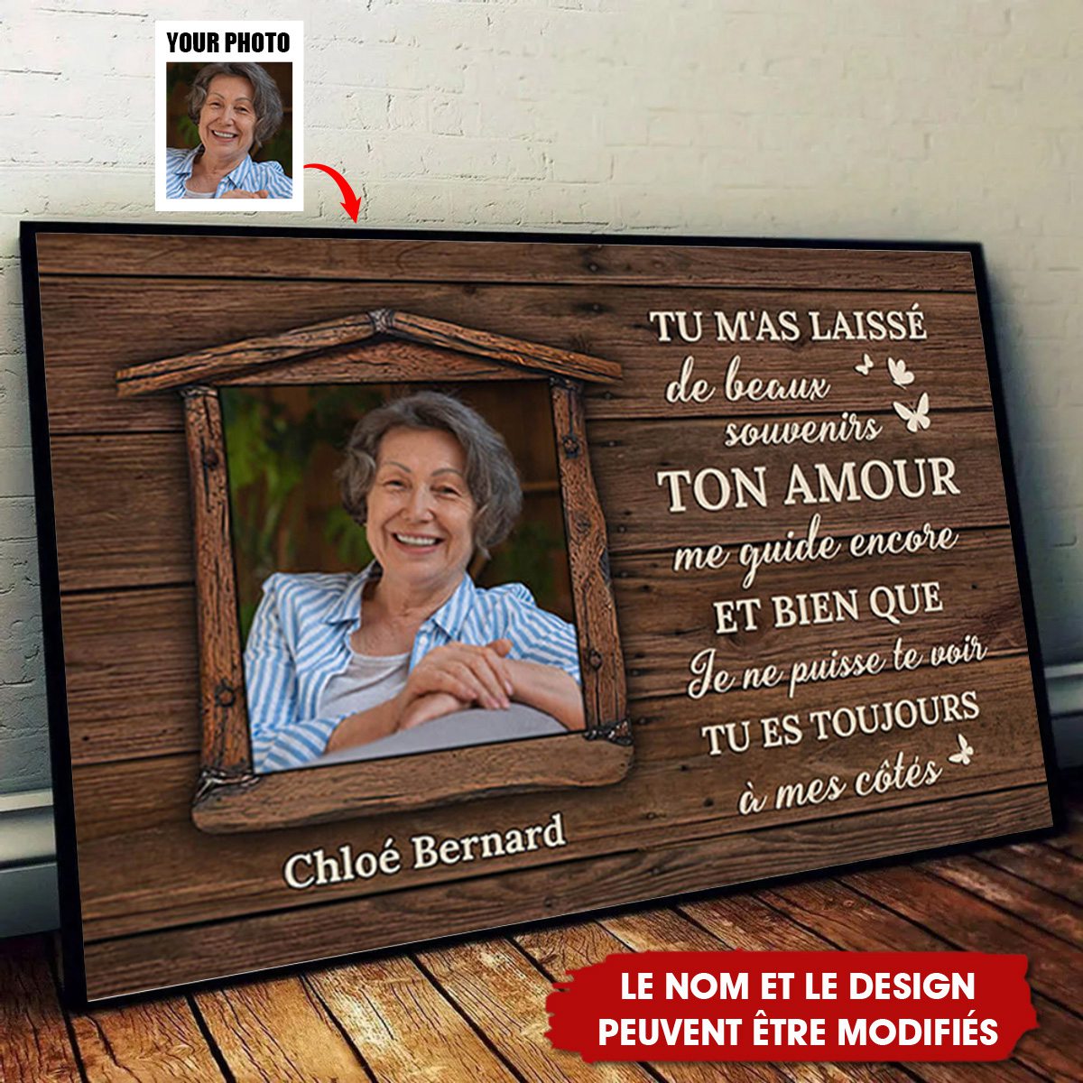 Toile Personnalisée Commémorative - Toujours À Mes Côtés - Avec Photo