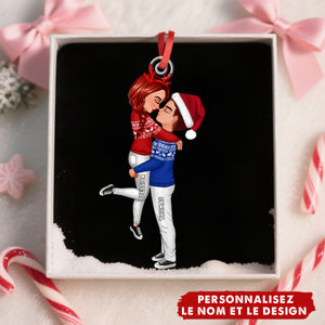 Ornement de Noël Couple Personnalisé – Cadeau Romantique pour Couples