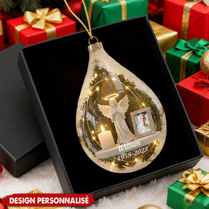 Ornement de Noël Mémoriale – Photo & Dates Personnalisées