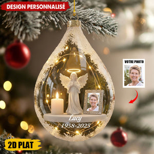 Ornement de Noël Mémoriale – Photo & Dates Personnalisées