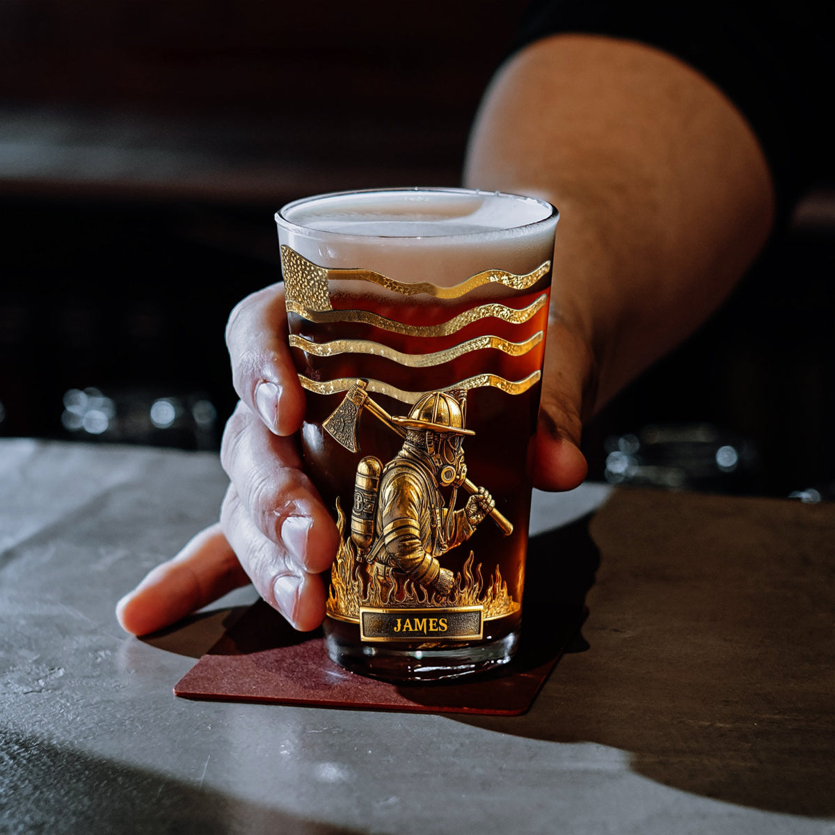 Fier Pompier – Verre à Bière Personnalisé pour Pompier
