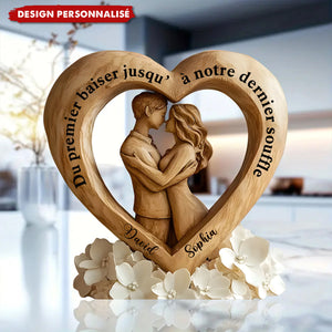 Plaque Acrylique Cœur Personnalisée – Du premier baiser au dernier souffle