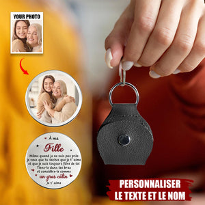 Porte-clés personnalisé avec photo – Message touchant pour fille de la part de sa maman