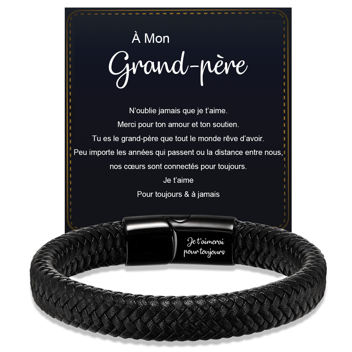 Bracelet en Cuir Personnalisé pour Homme – Cadeaux pour la fête des pères, un anniversaire ou une remise de diplôme