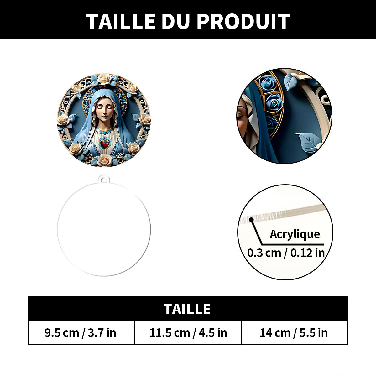 Ornement de Noël Personnalisé - Cœur Sacré de Marie