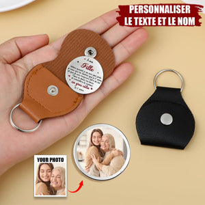 Porte-clés personnalisé avec photo – Message touchant pour fille de la part de sa maman