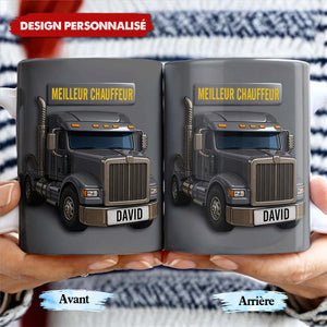 Mug Personnalisé “Meilleur Chauffeur” - Cadeau pour les passionnés de camions