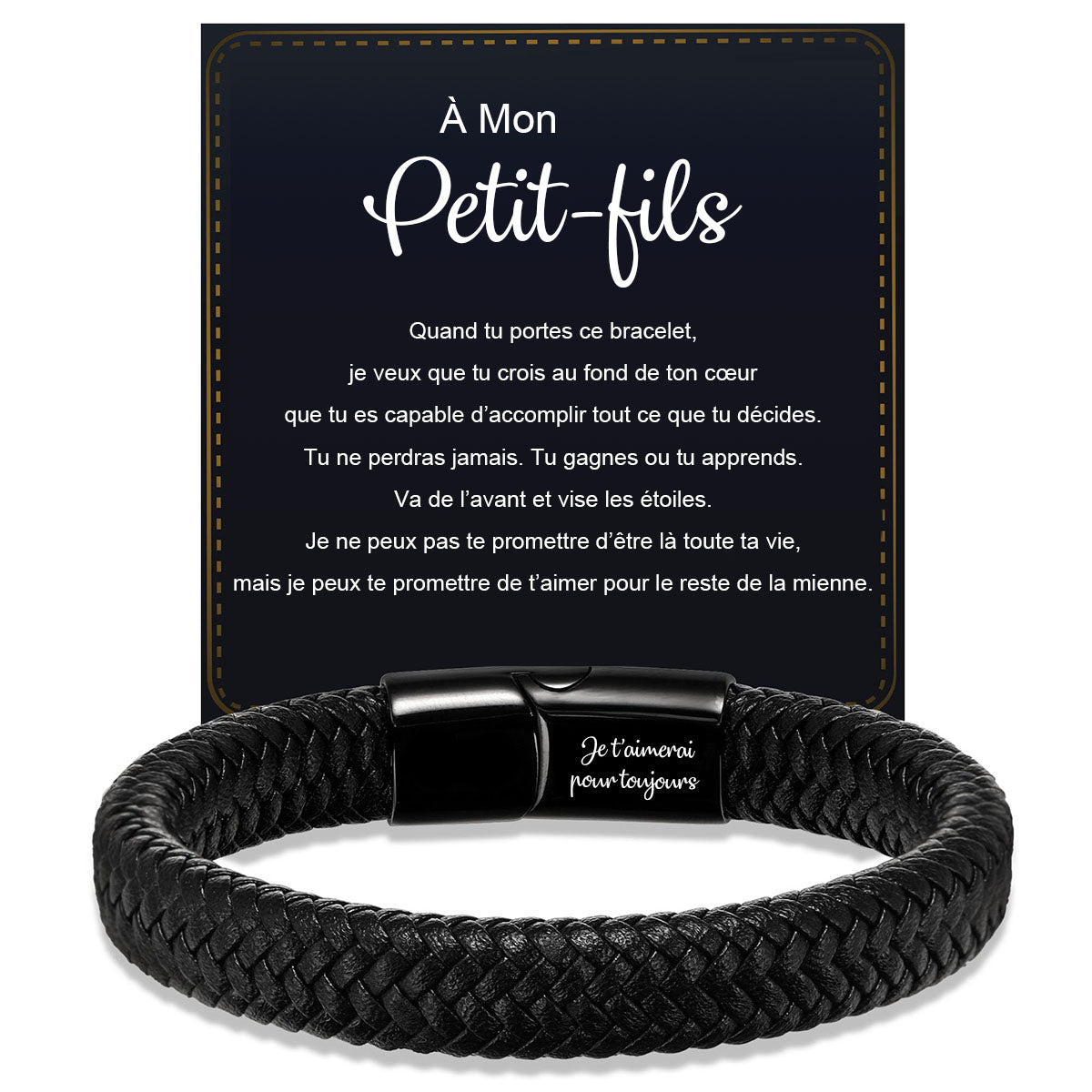 Bracelet en Cuir Personnalisé pour Homme – Cadeaux pour la fête des pères, un anniversaire ou une remise de diplôme