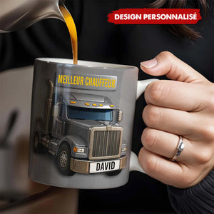 Mug Personnalisé “Meilleur Chauffeur” - Cadeau pour les passionnés de camions