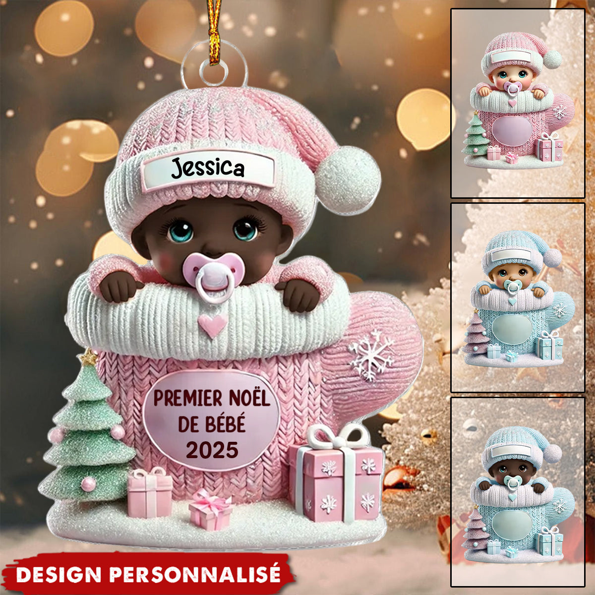 Décoration de Noël Personnalisée Ornement Acrylique  - Premier Noël de Bébé