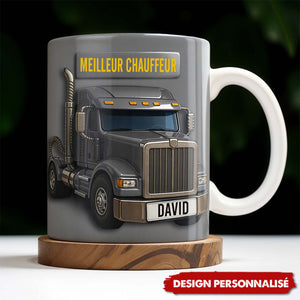 Mug Personnalisé “Meilleur Chauffeur” - Cadeau pour les passionnés de camions