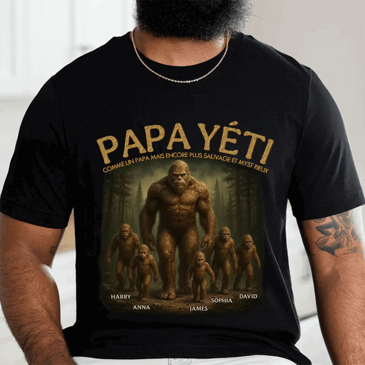 T-shirt personnalisé "Papa Yéti" – Comme un papa, mais encore plus sauvage et mystérieux