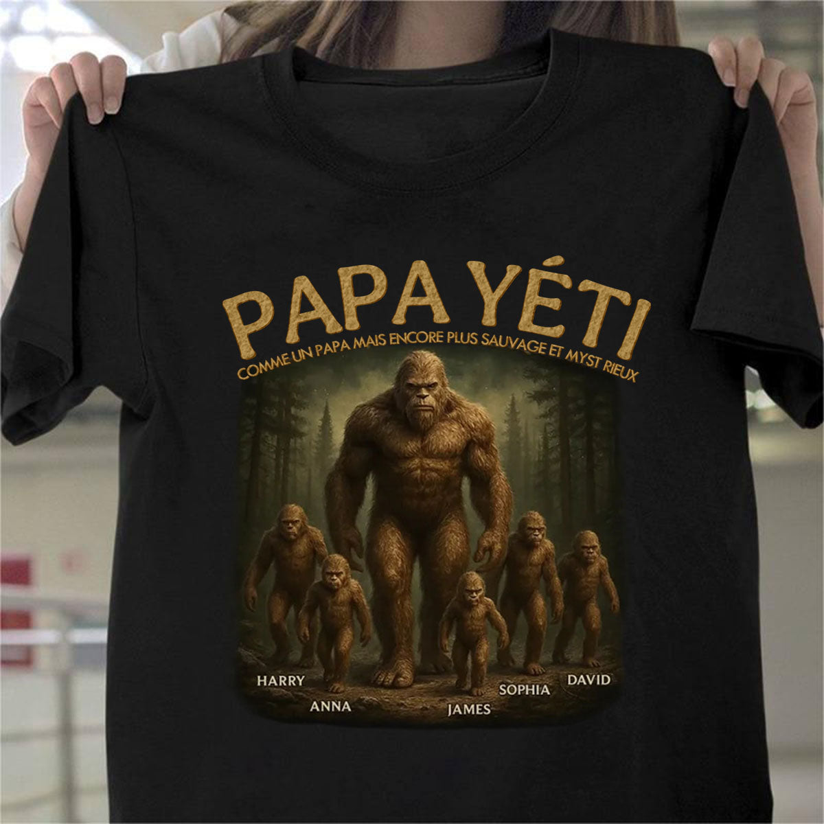 T-shirt personnalisé "Papa Yéti" – Comme un papa, mais encore plus sauvage et mystérieux