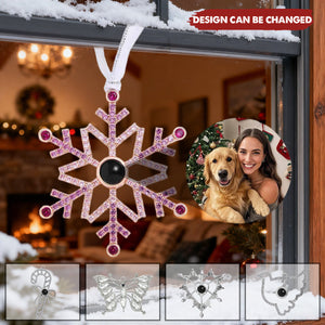 Ornement de Noël Scintillant Personnalisé – Ajoutez Votre Photo pour un Éclat Unique