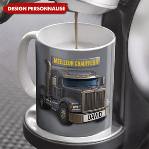 Mug Personnalisé “Meilleur Chauffeur” - Cadeau pour les passionnés de camions