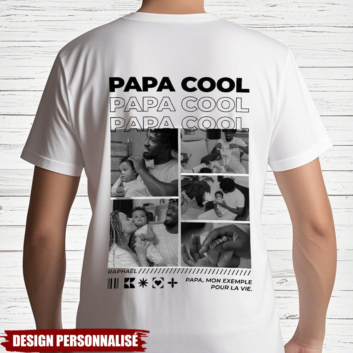 T-shirt Personnalisé pour Papa – Photo & Message Unique
