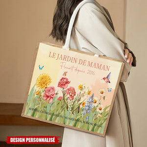 Sac en lin personnalisé - Chaque Enfant est une Fleur