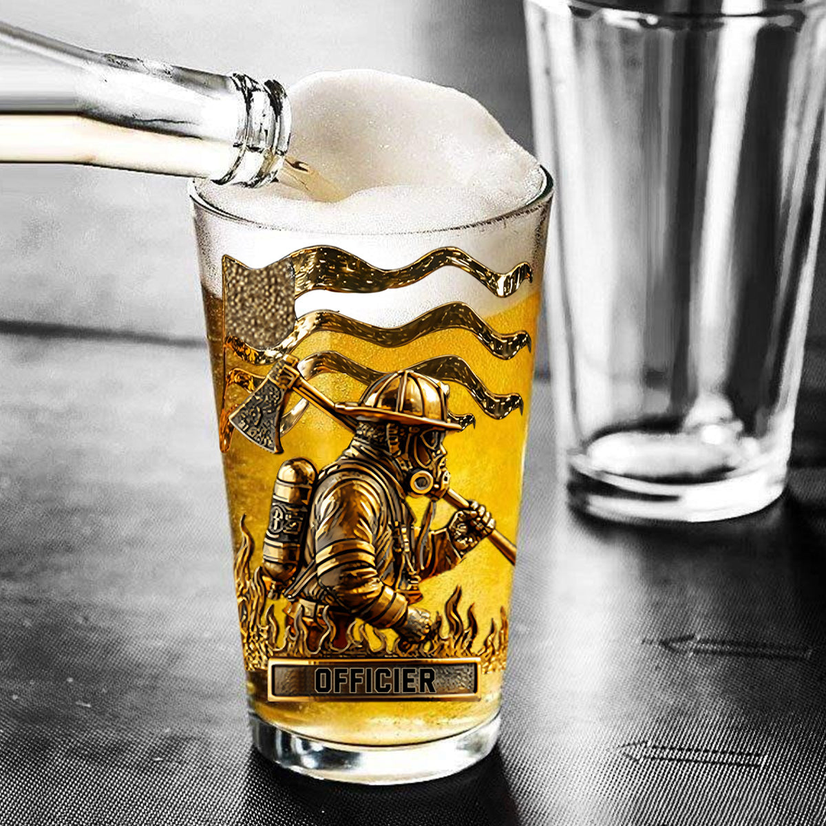 Fier Pompier – Verre à Bière Personnalisé pour Pompier