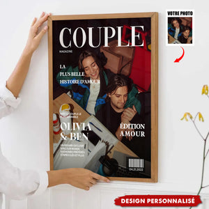 Affiche Personnalisée « Couple Magazine » — Votre Histoire d’Amour en Couverture