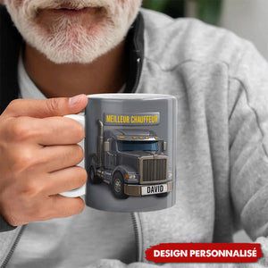 Mug Personnalisé “Meilleur Chauffeur” - Cadeau pour les passionnés de camions