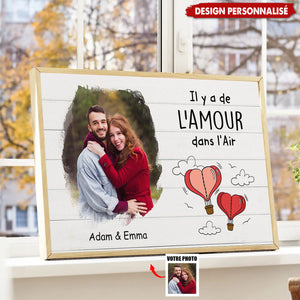 Affiche Personnalisée Couple avec Photo – Il y a de l'Amour dans l'Air