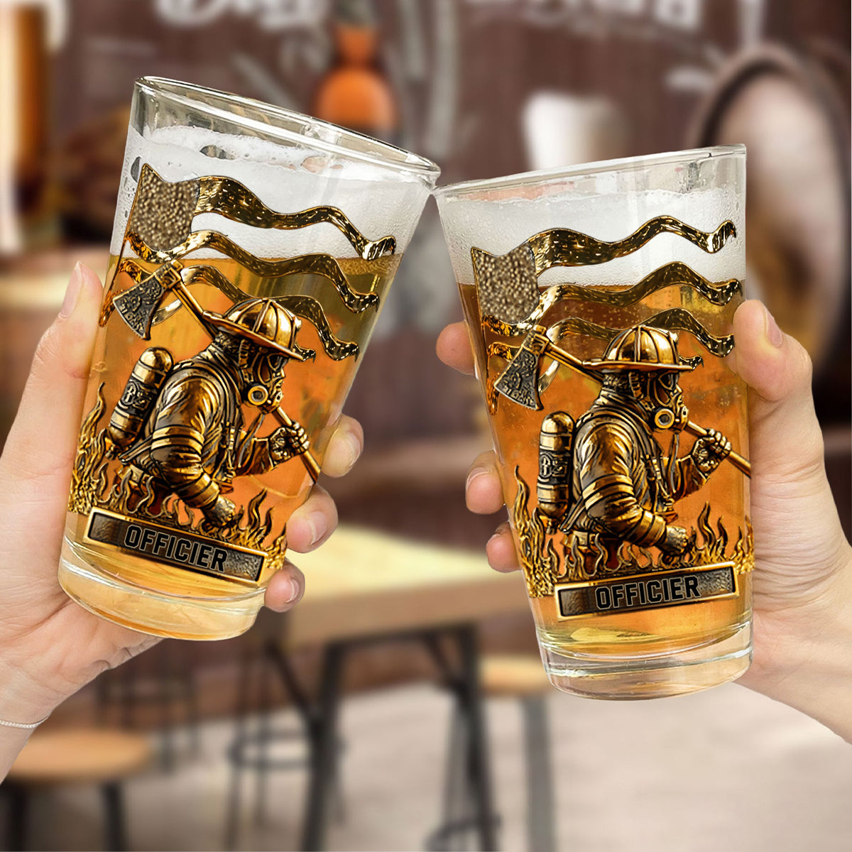 Fier Pompier – Verre à Bière Personnalisé pour Pompier
