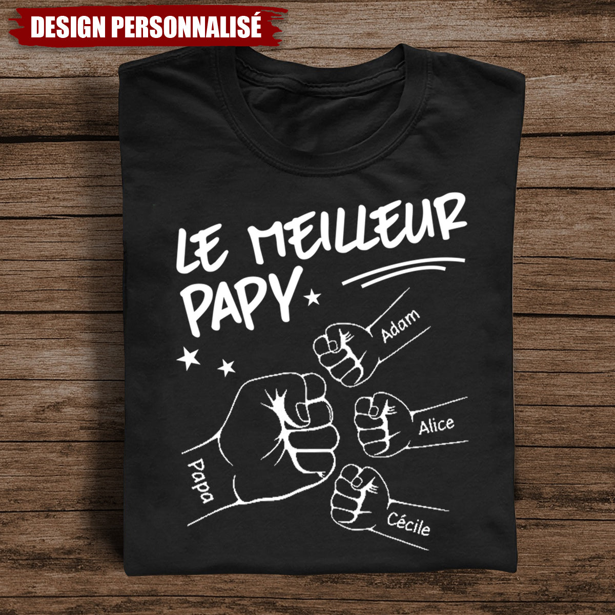 T-shirt personnalisé "Le meilleur papa"– Cadeau unique pour la fête des pères