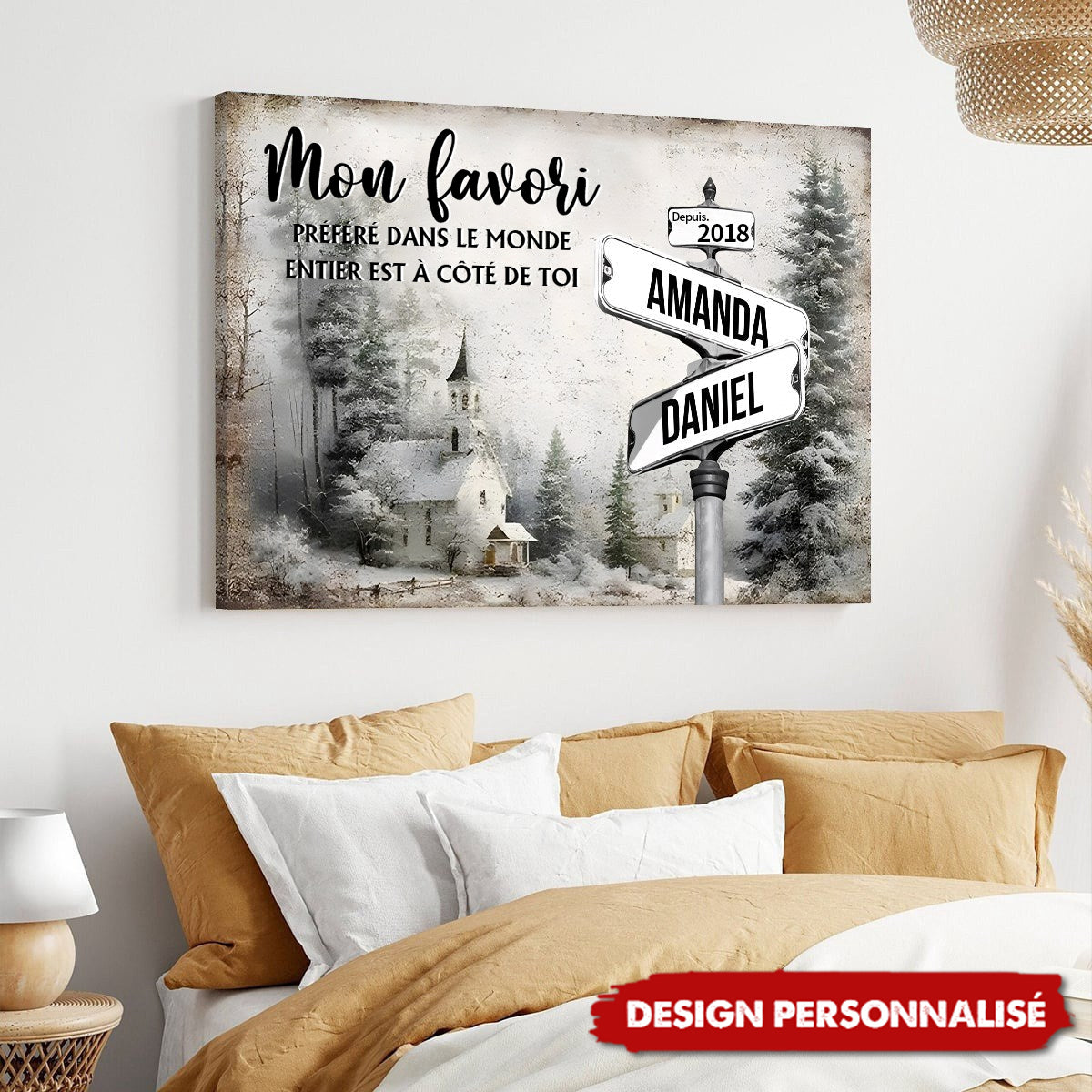 Poster Personnalisé – Panneau de Rue avec Prénoms & Date Spéciale